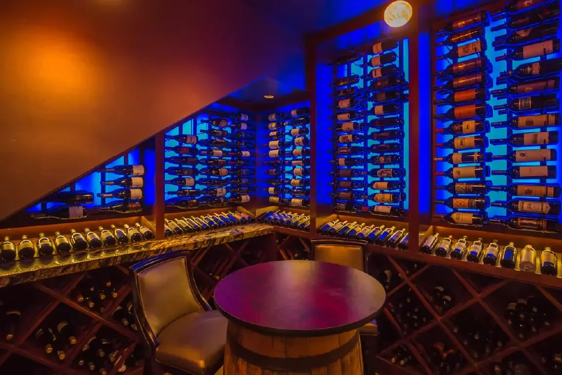 Custom lighting wine storage