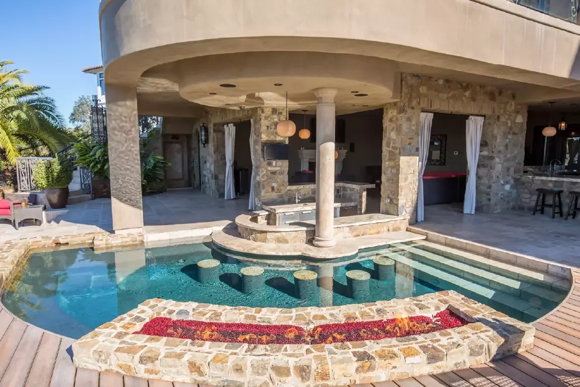 Exterior pool with video