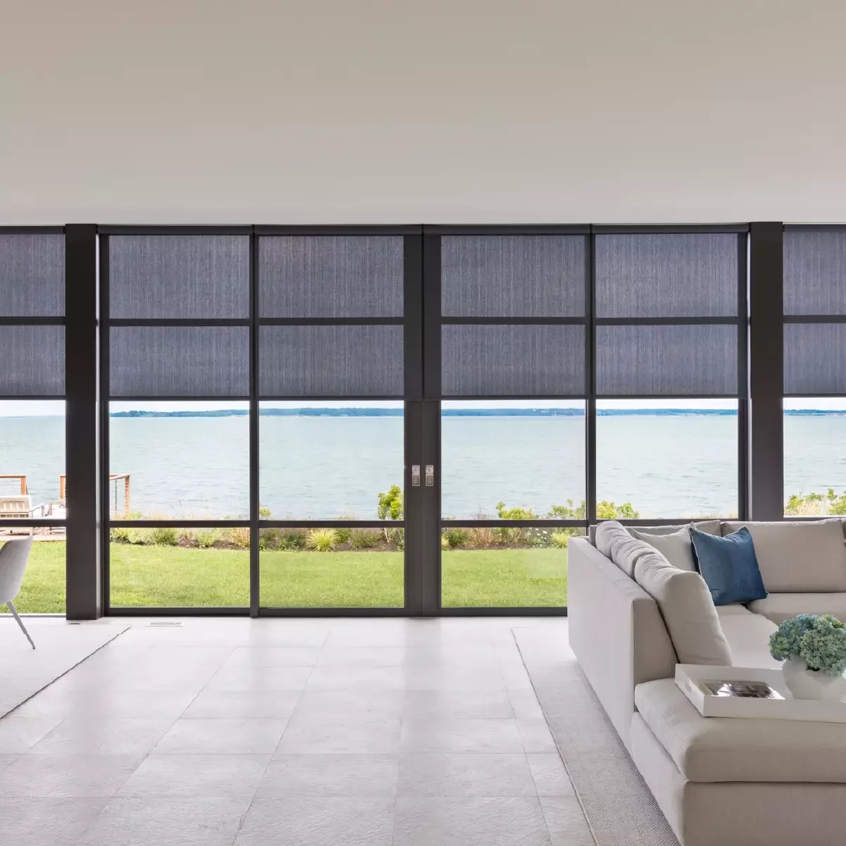 Lutron shades custom home La Jolla mid point