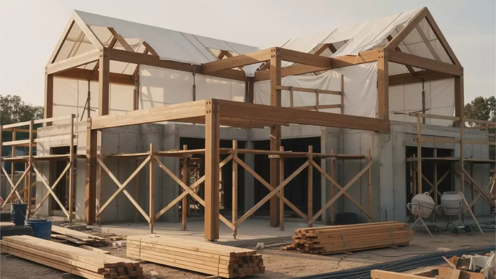 New construction residential home framing